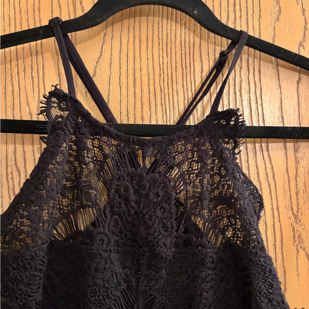 Free People Black Lace Mini Dress NWT - Picture 3 of 15